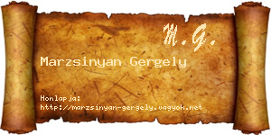 Marzsinyan Gergely névjegykártya